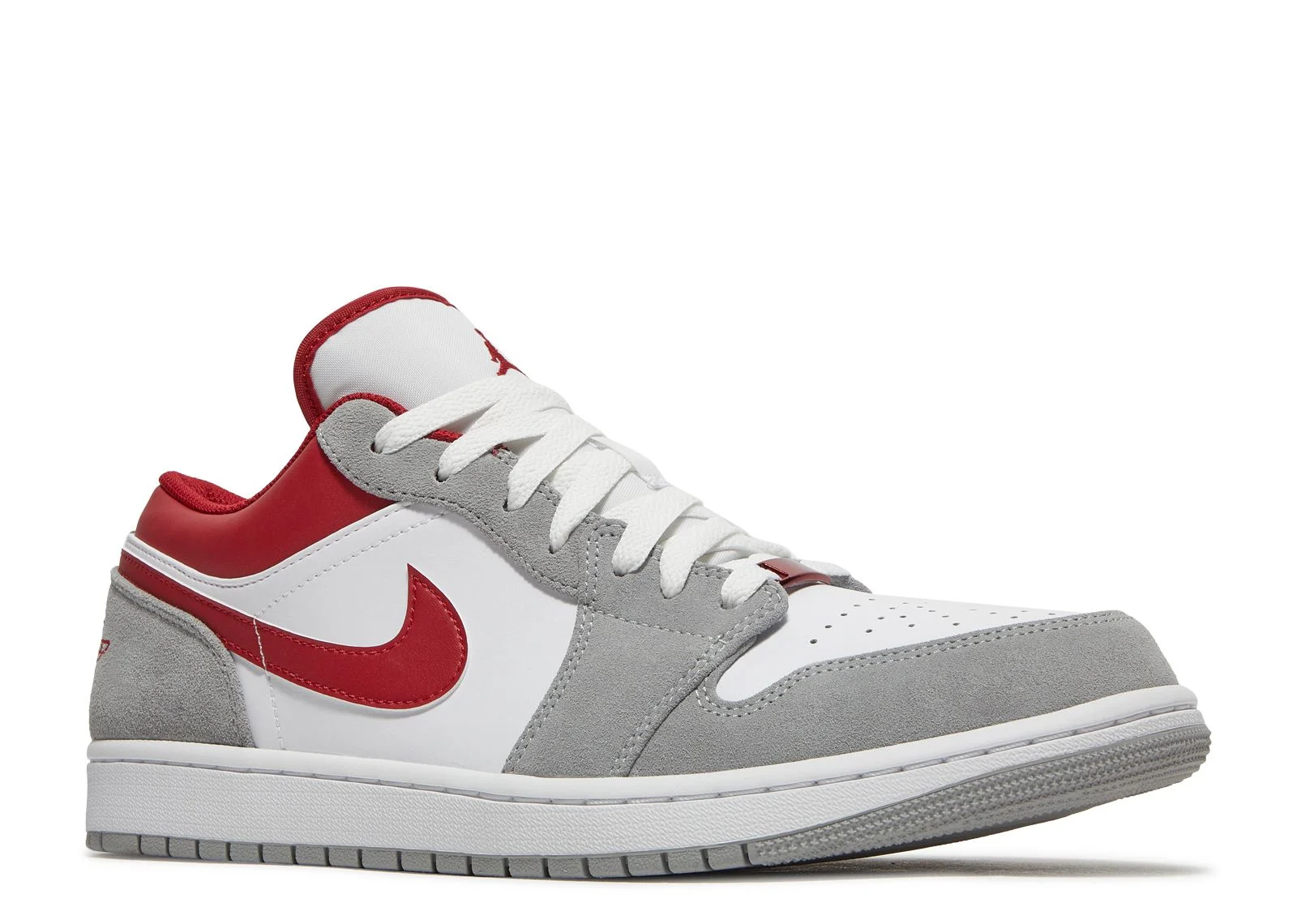 Alternative view of Jordan 1 Low SE 'Light Smoke Grey Gym Red'