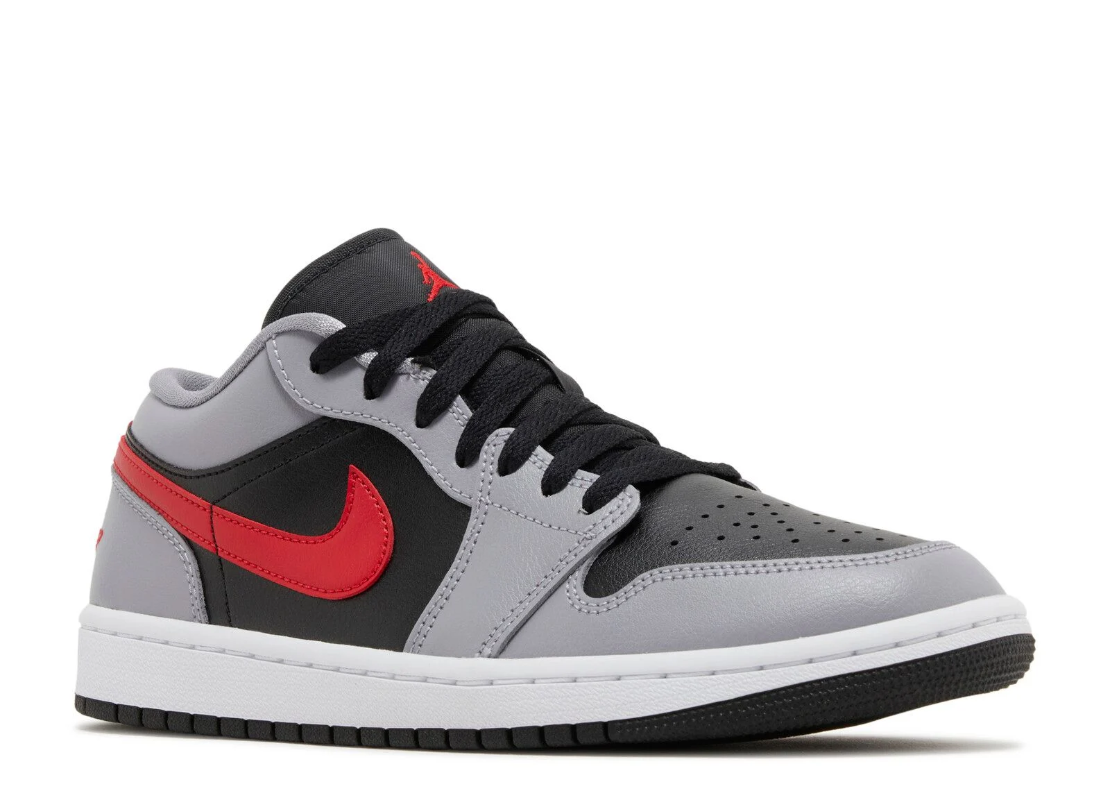Alternative view of Jordan 1 Low 'Cement Fire Red'