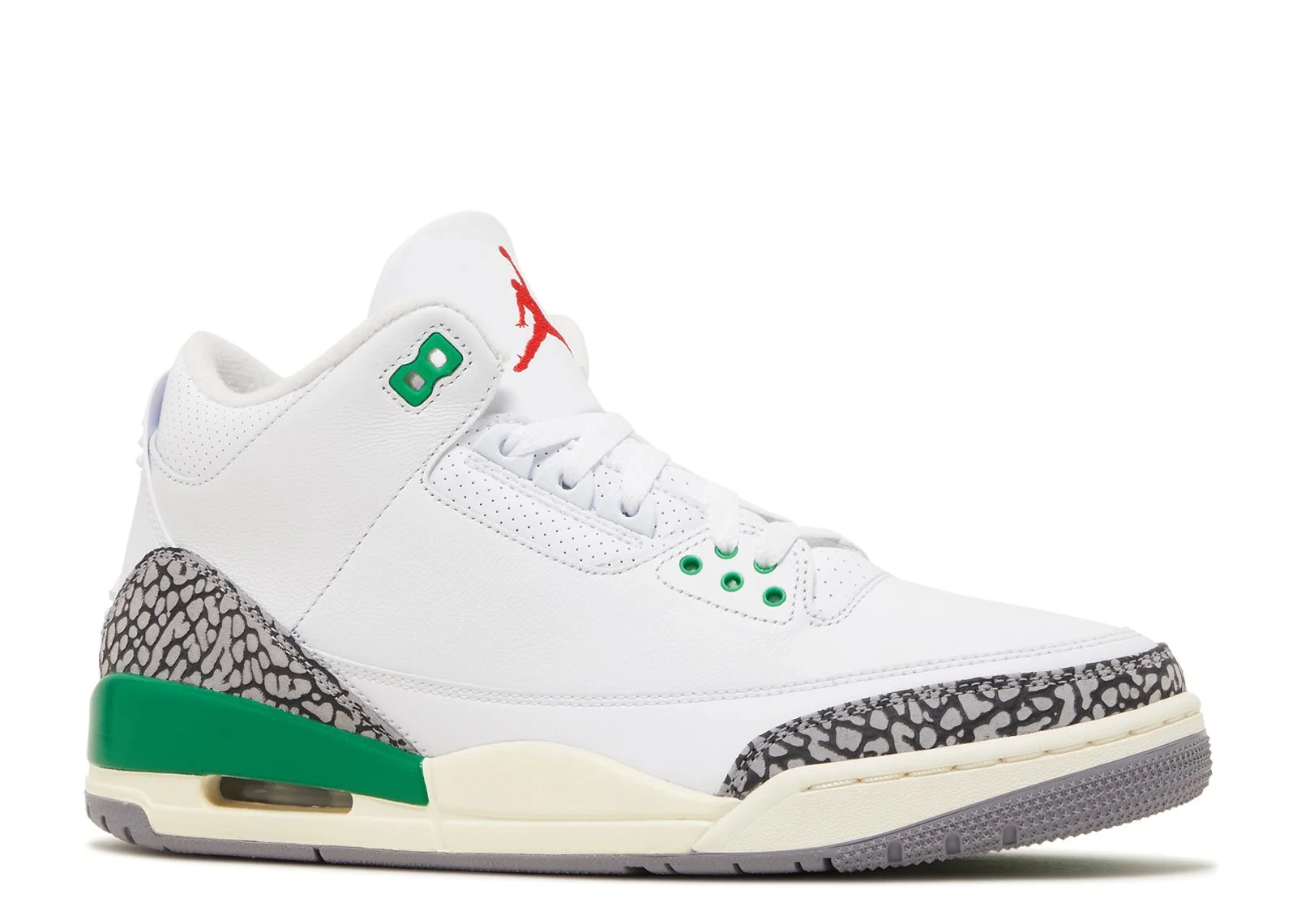 Alternative view of Jordan 3 Retro 'Lucky Green'
