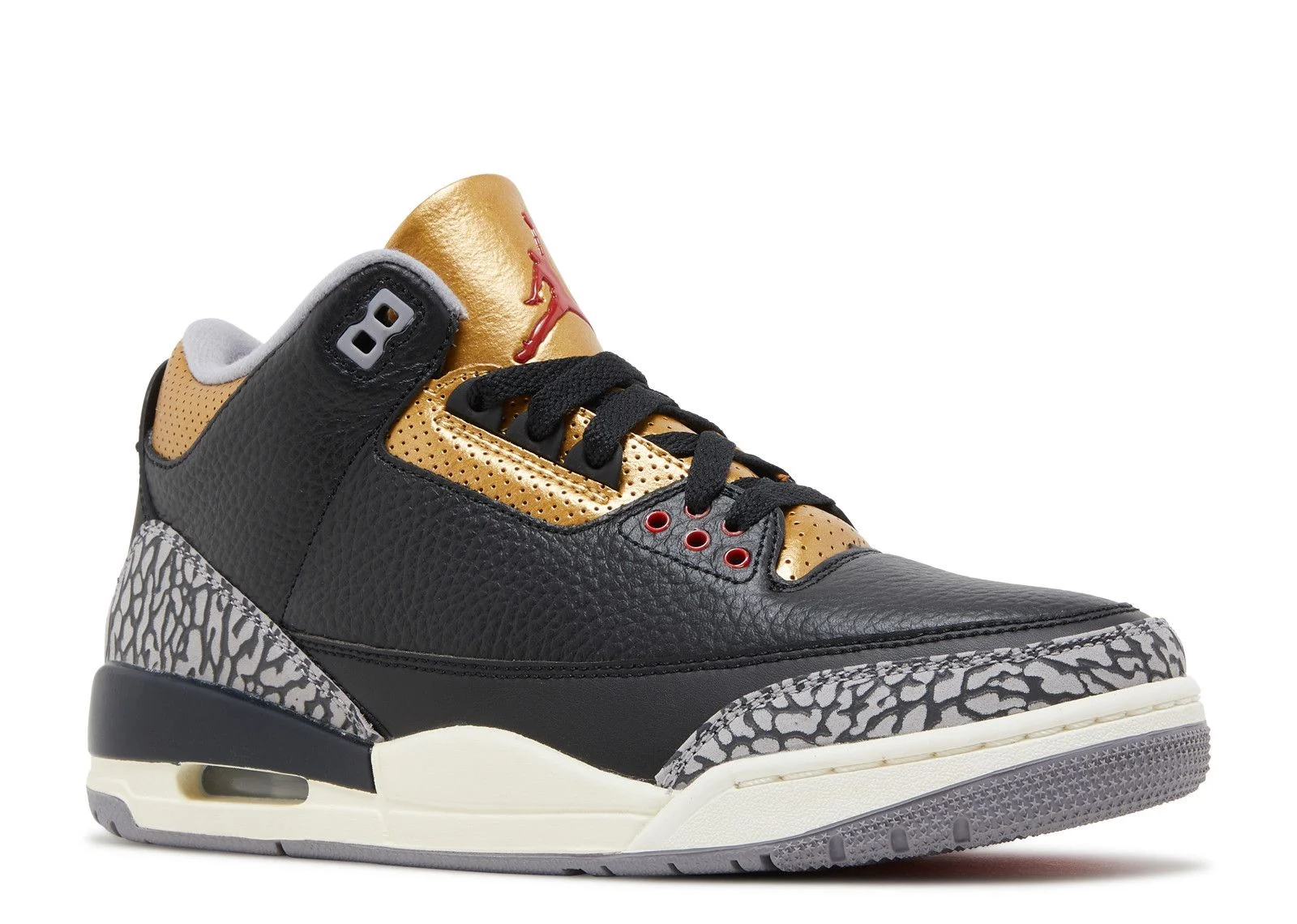 Alternative view of Jordan 3 Retro 'Black Gold'