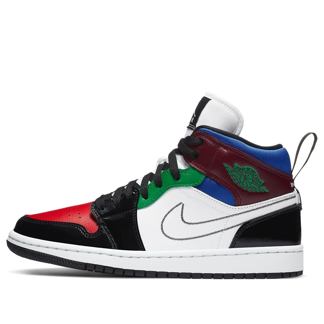 (WMNS) Air Jordan 1 Mid SE ‘Black White Multi-Color’ DB5454-001