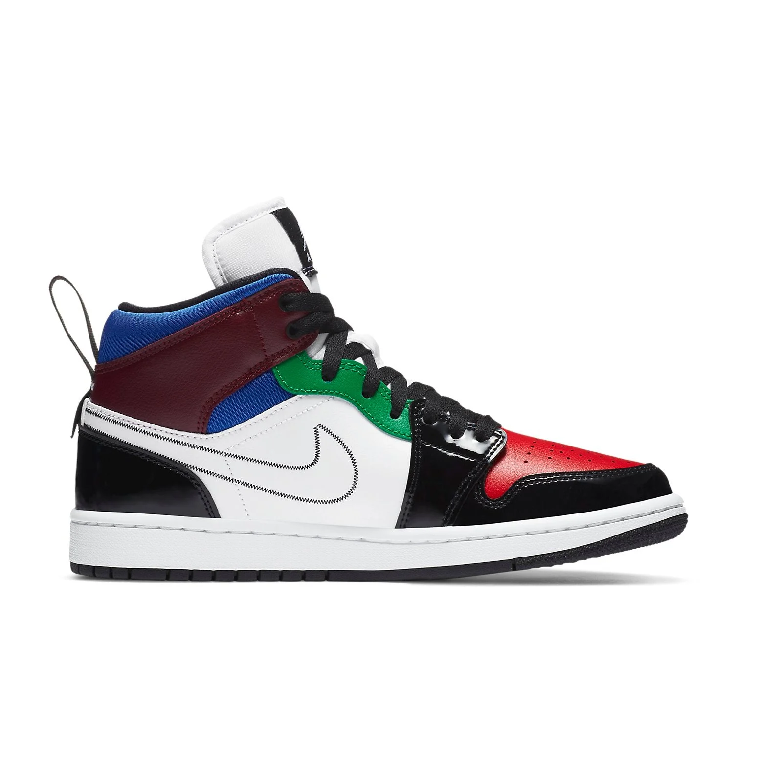 Alternative view of (WMNS) Air Jordan 1 Mid SE ‘Black White Multi-Color’ DB5454-001