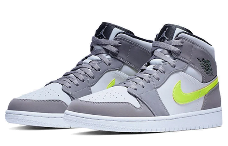 Alternative view of Air Jordan 1 Mid ‘Gunsmoke Volt’ 554724-072