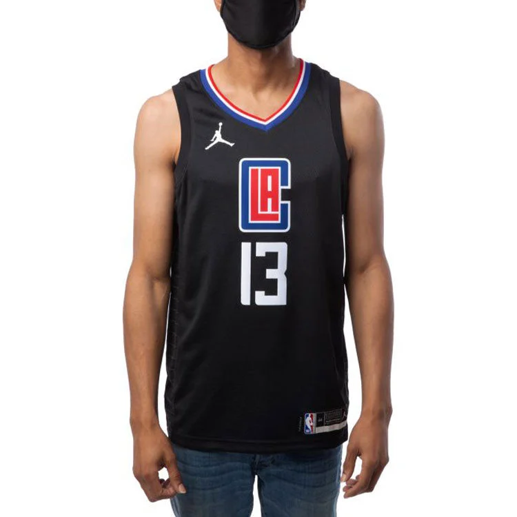 Alternative view of Air Jordan NBA SW Fan Edition Los Angeles Clippers Jersey 2020-21 Season George No. 13 Black CV9480-012