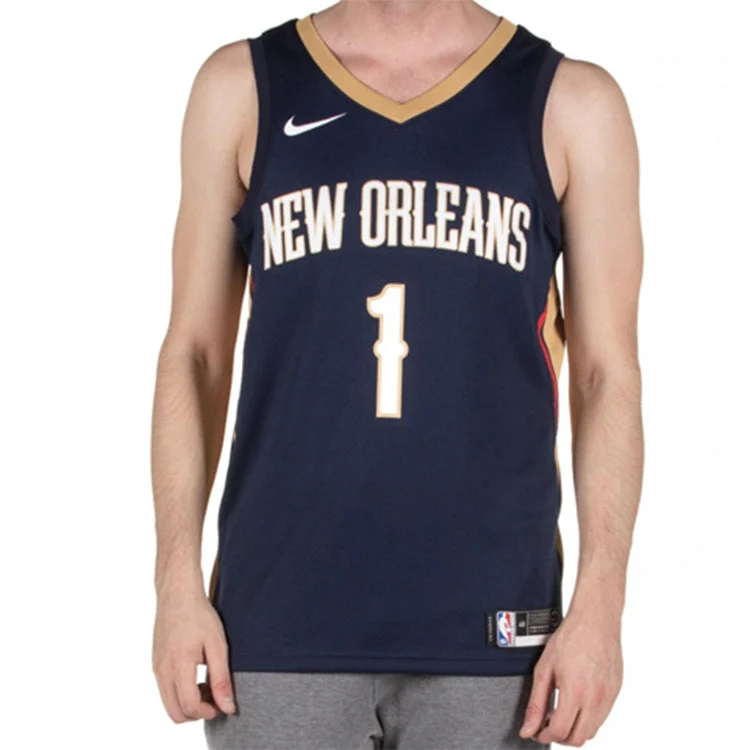 Alternative view of Nike NBA Zion Williamson Basketball Sports Jersey SW Fan Edition New Orleans Pelicans 1 Navy Blue Dark blue 864493-427