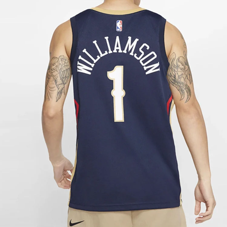 Nike NBA Zion Williamson Basketball Sports Jersey SW Fan Edition New Orleans Pelicans 1 Navy Blue Dark blue 864493-427 - 图片 4