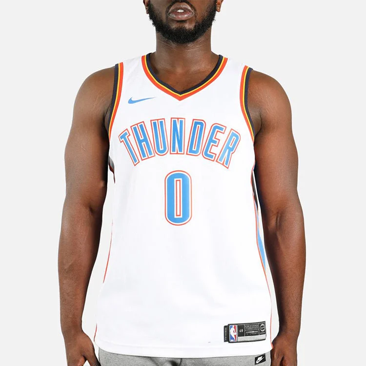 Alternative view of Nike NBA Russell Westbrook Oklahoma City Thunder 2020/21 Association Edition Jersey #0 864437-100