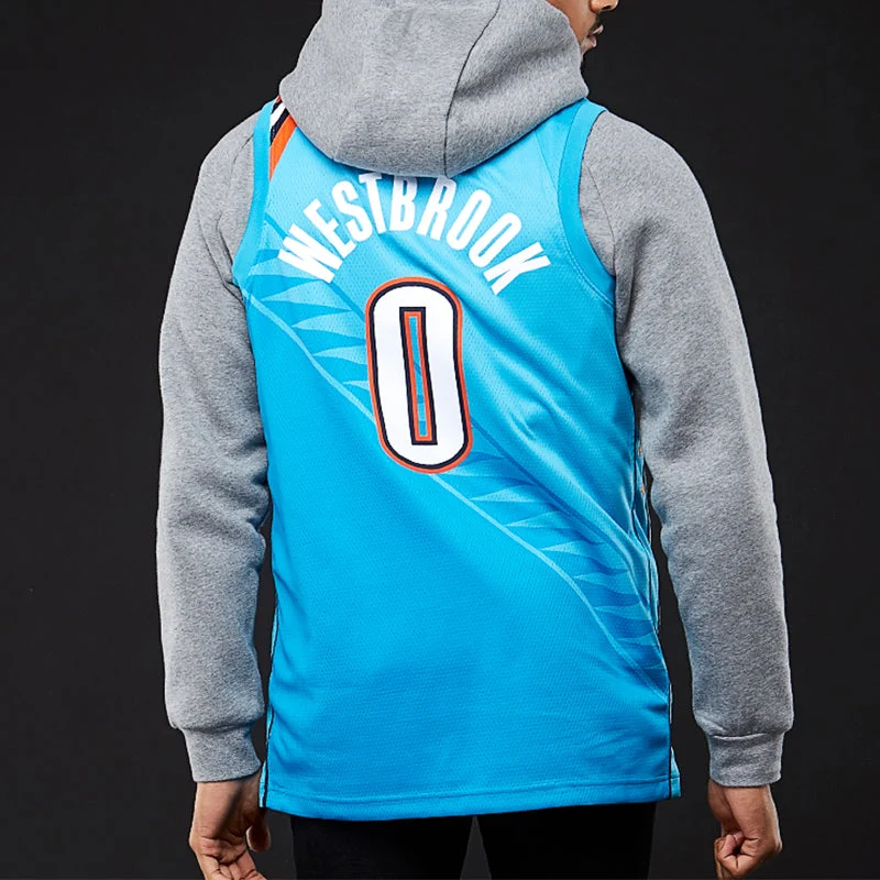 Nike NBA Russell Westbrook City Edition (Oklahoma City Thunder) Swingman Jersey Blue AJ4632-445 - 图片 4