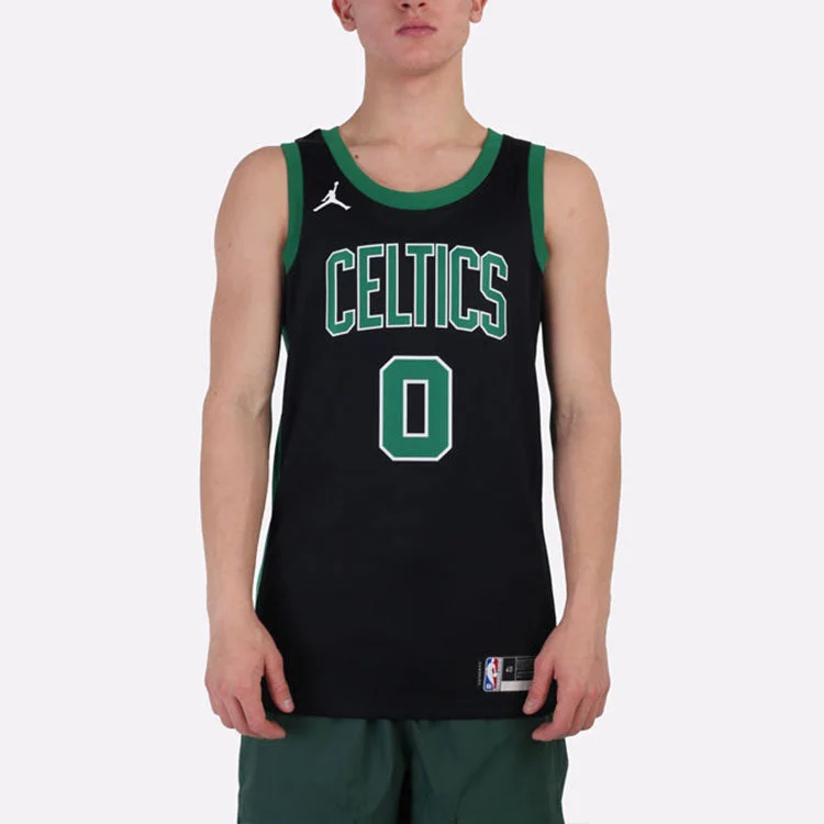 Air Jordan NBA Sports Basketball Jersey Vest SW Fan Edition Boston Celtics Tatum No. 0 ‘Black Green’ CV9470-011 - 图片 3