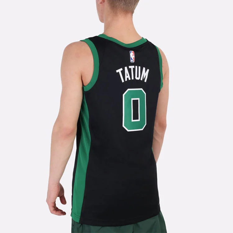 Air Jordan NBA Sports Basketball Jersey Vest SW Fan Edition Boston Celtics Tatum No. 0 ‘Black Green’ CV9470-011 - 图片 4