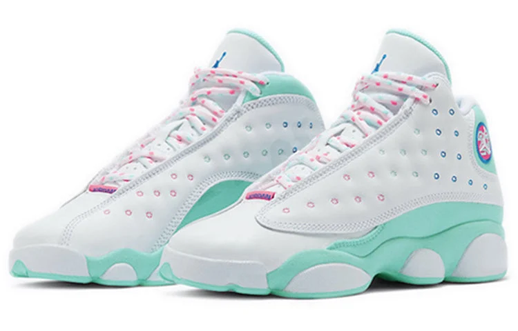 Alternative view of (GS) Air Jordan 13 Retro ‘Aurora Green’ 439358-100