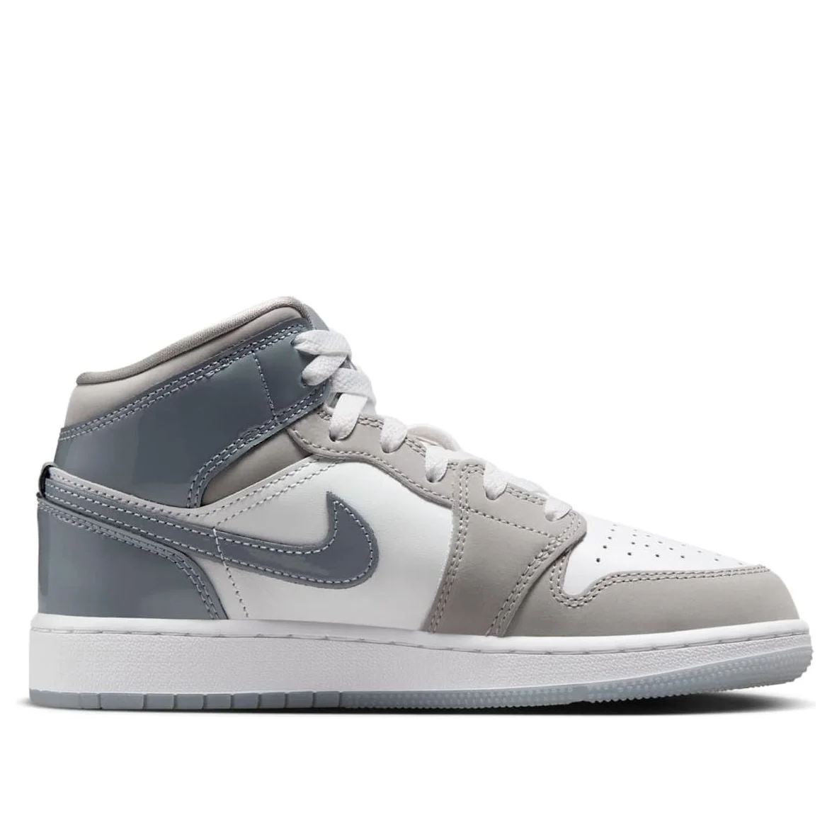 (GS) Air Jordan 1 Mid ‘White Medium Cool Grey’ HF3193-100
