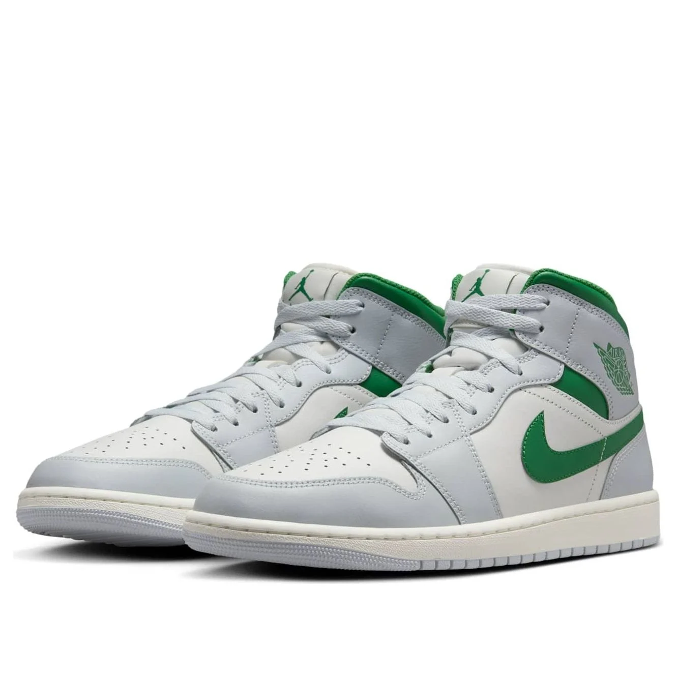 Alternative view of Air Jordan 1 Mid ‘Summit White Lucky Green’ DQ8426-142