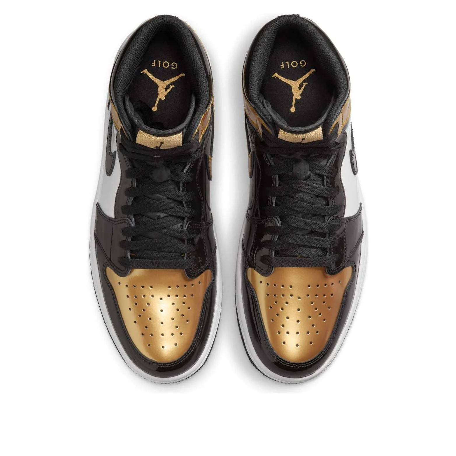 Alternative view of Air Jordan 1 High Golf ‘Patent Gold Toe’ DQ0660-002