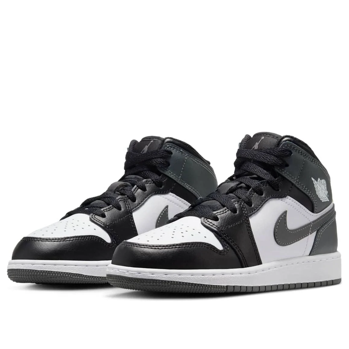 Alternative view of (GS) Air Jordan 1 Mid ‘Black White Iron Grey’ DQ8423-001