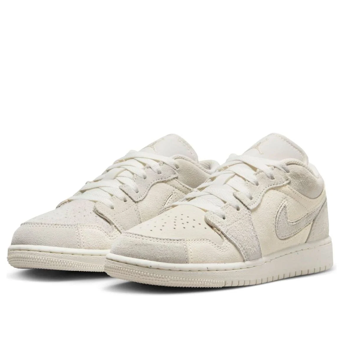 Alternative view of (GS) Air Jordan 1 Low SE Craft ‘Pale Ivory Sail’ FN7431-100