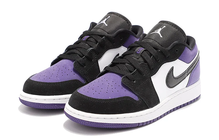Alternative view of (GS) Air Jordan 1 Low ‘Court Purple Black Toe’ 553560-125