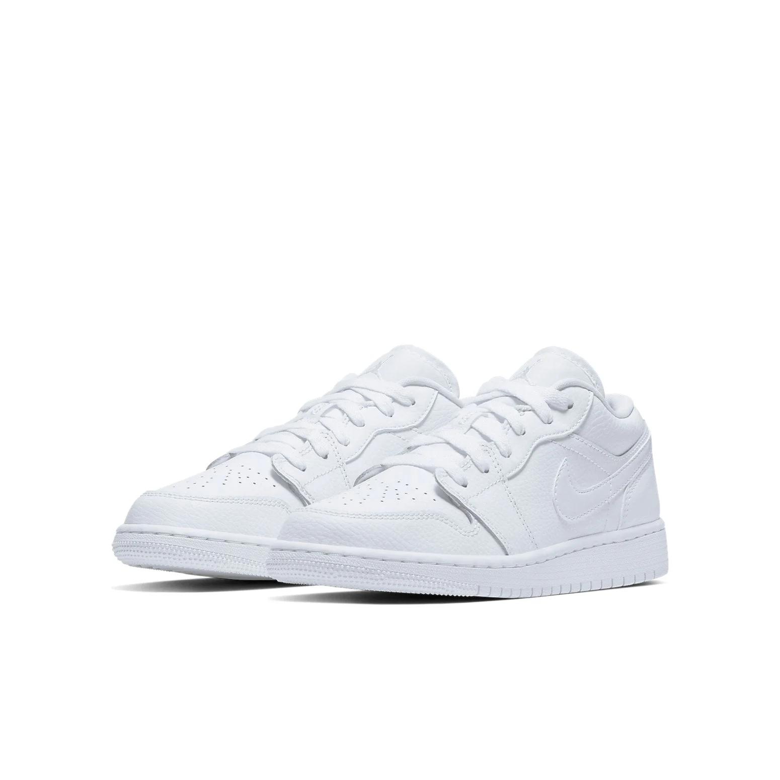 Alternative view of (GS) Air Jordan 1 Low ‘Triple White Logo’ 553560-126