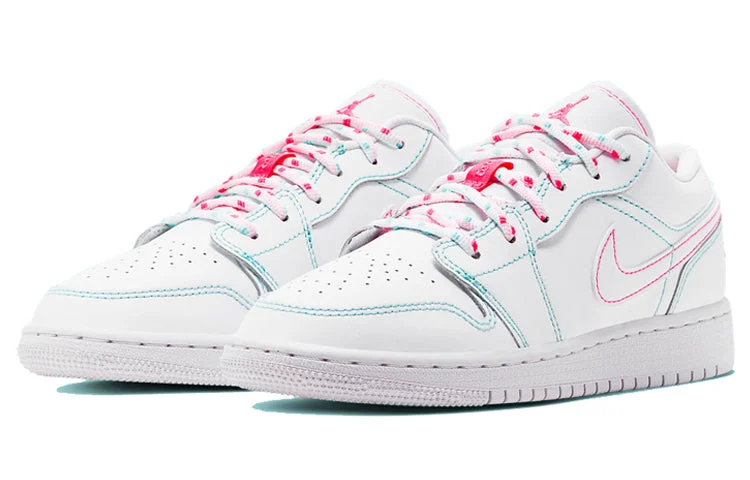 Alternative view of (GS) Air Jordan 1 Low ‘Aurora Green’ 554723-101