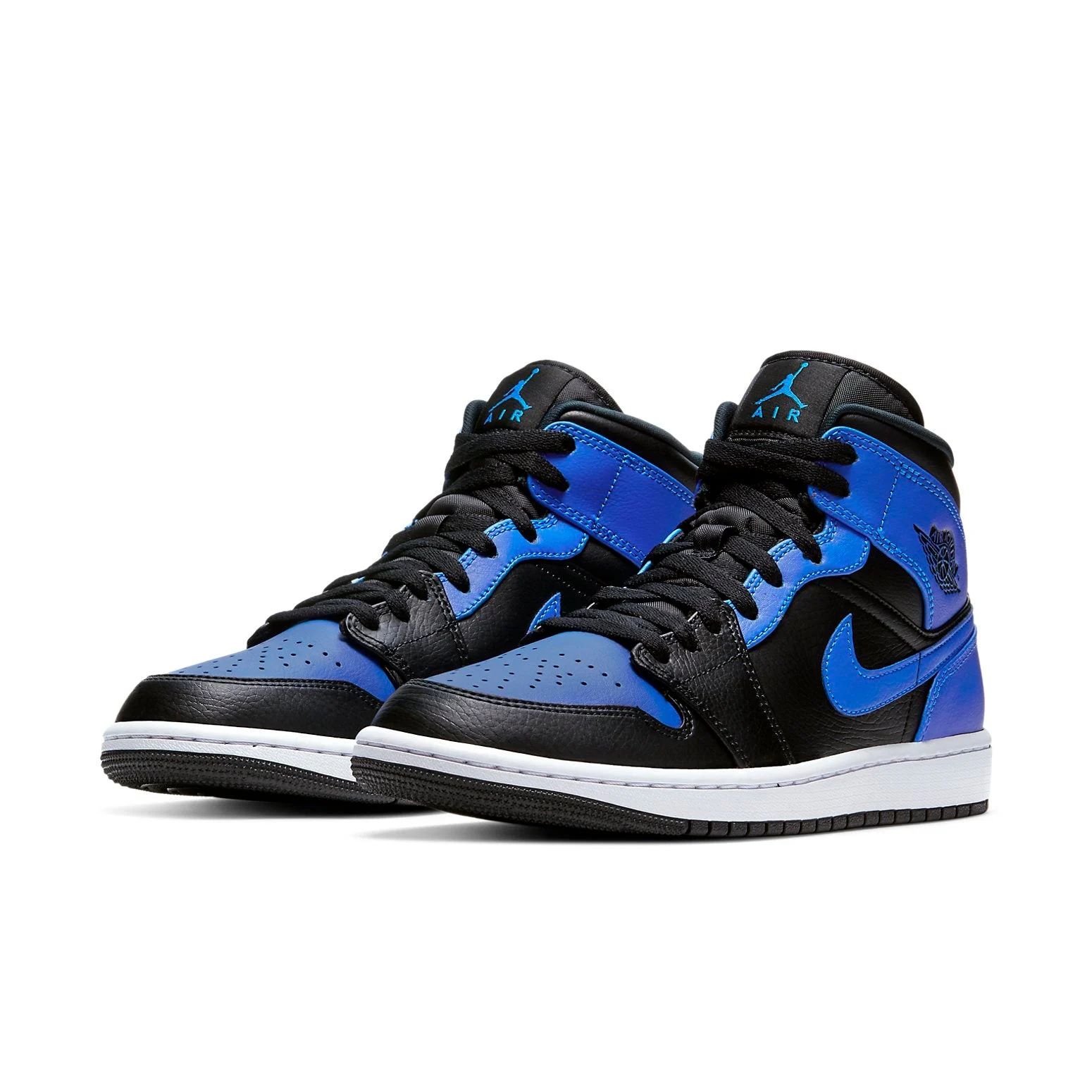 Alternative view of Air Jordan 1 Mid ‘Hyper Royal Black’ 554724-077