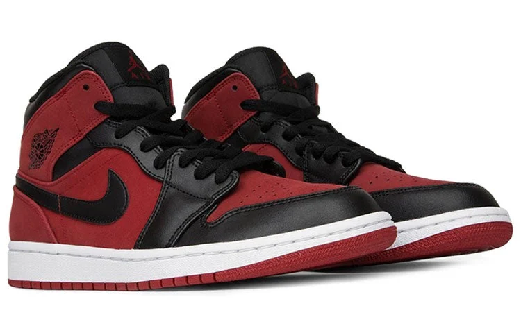 Alternative view of Air Jordan 1 Mid ‘Reverse Banned Gym Red Black’ 554724-610