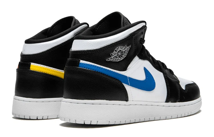 (GS) Air Jordan 1 Retro Mid ‘Multi-Color Swoosh’ 554725-052 - 图片 3