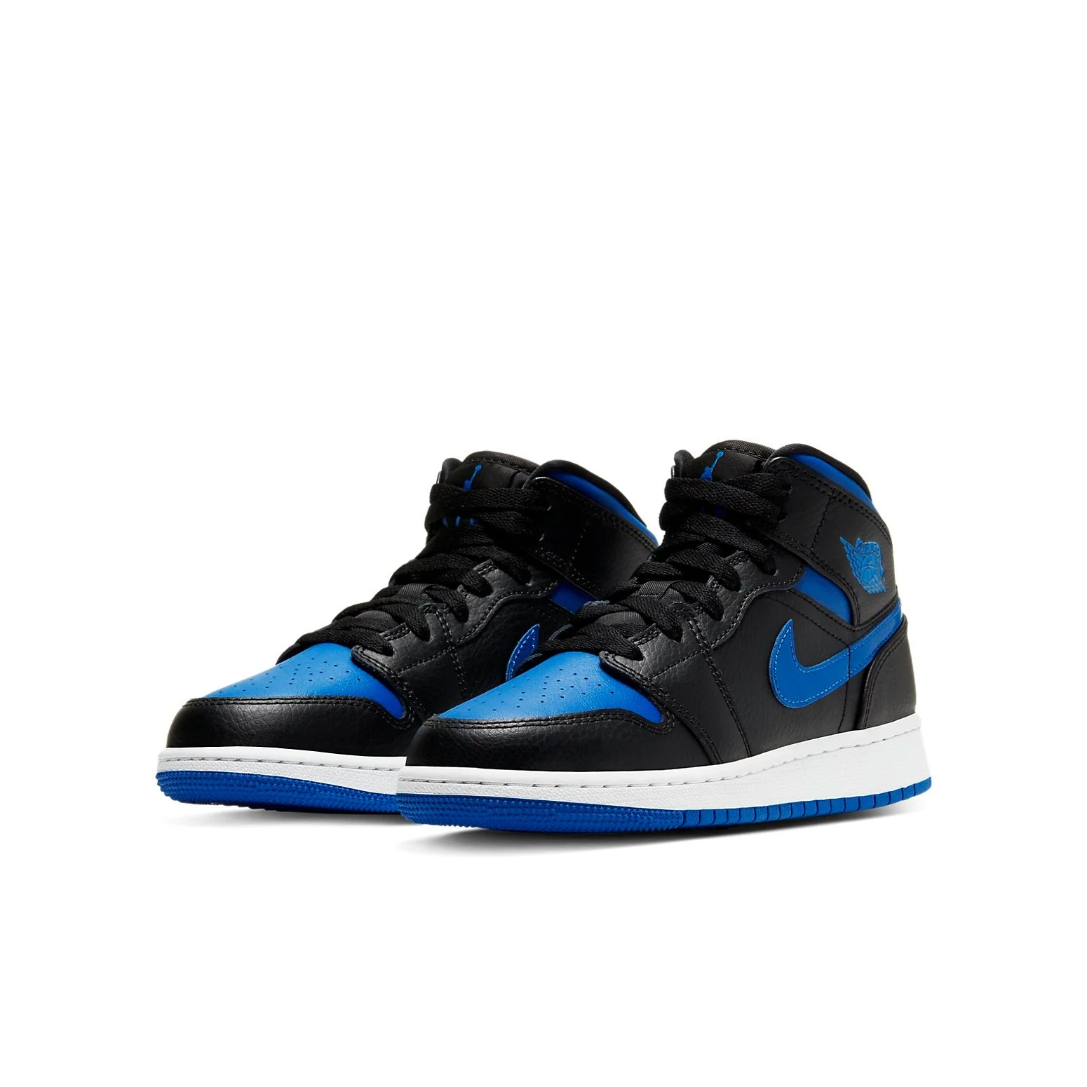Alternative view of (GS) Air Jordan 1 Mid ‘Black Hyper Royal’ 554725-068