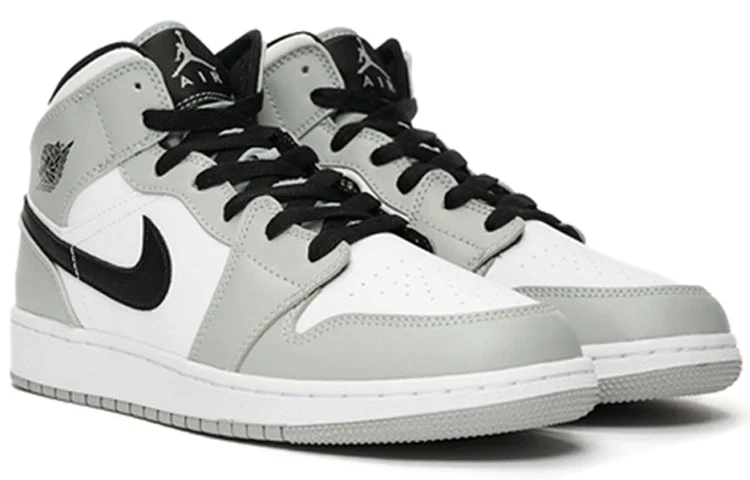 Alternative view of (GS) Air Jordan 1 Mid ‘Light Smoke Grey Black’ 554725-092