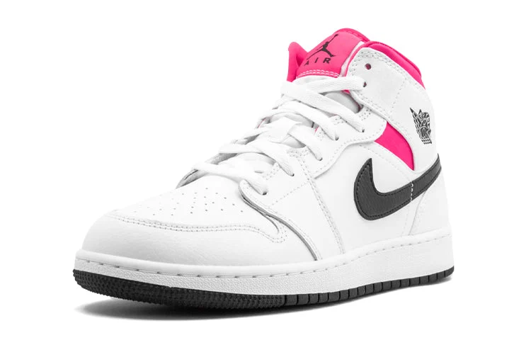 (GS) Air Jordan 1 Retro Mid ‘White Black Hyper Pink’ 555112-106