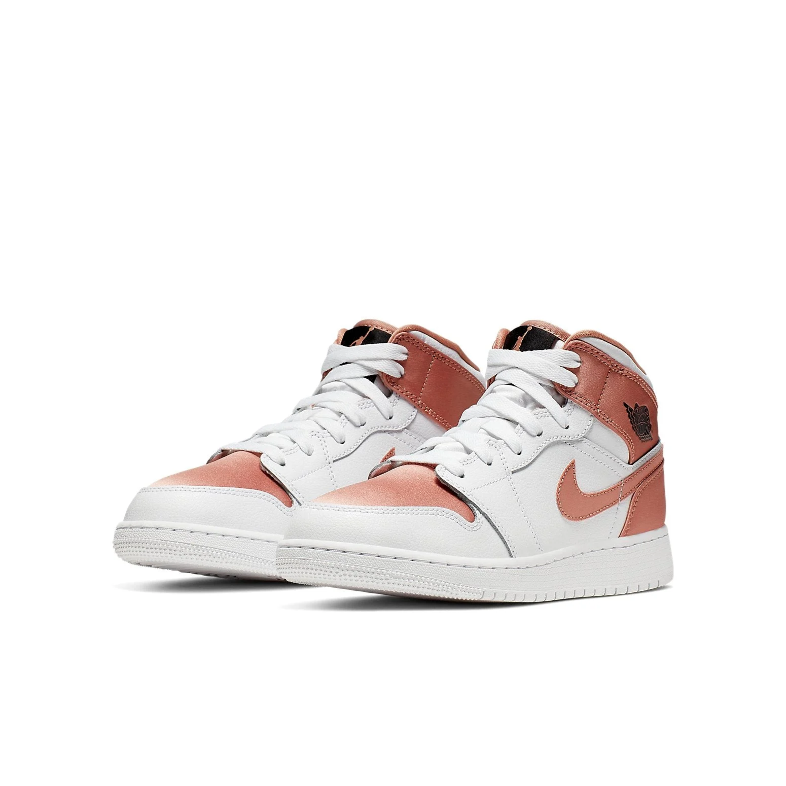 Alternative view of (GS) Air Jordan 1 Mid ‘White Rose Gold’ 555112-190