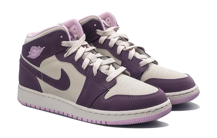 Alternative view of (GS) Air Jordan 1 Retro Mid ‘Pro Purple’ 555112-500
