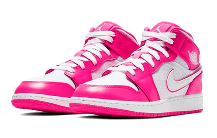 Alternative view of (GS) Air Jordan 1 Mid ‘Hyper Pink’ 555112-611
