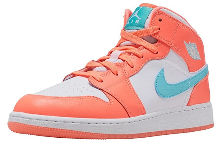 (GS) Air Jordan 1 Mid ‘Crimson Pulse’ 555112-814
