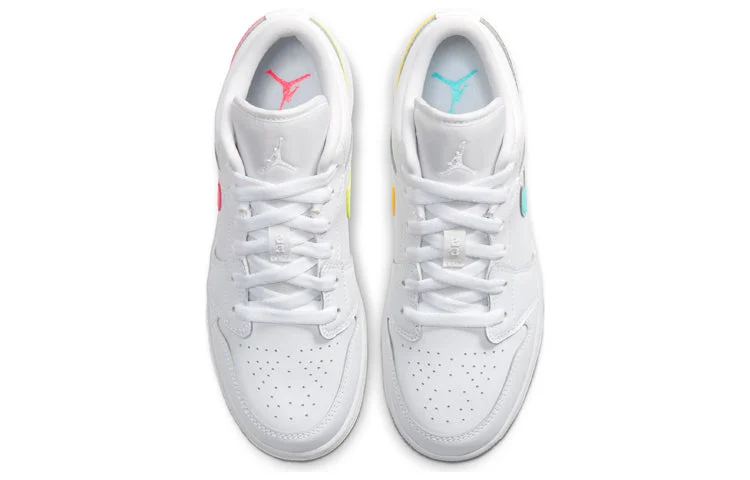 Alternative view of (GS) Air Jordan 1 Low ‘White Neon’ CW7035-100