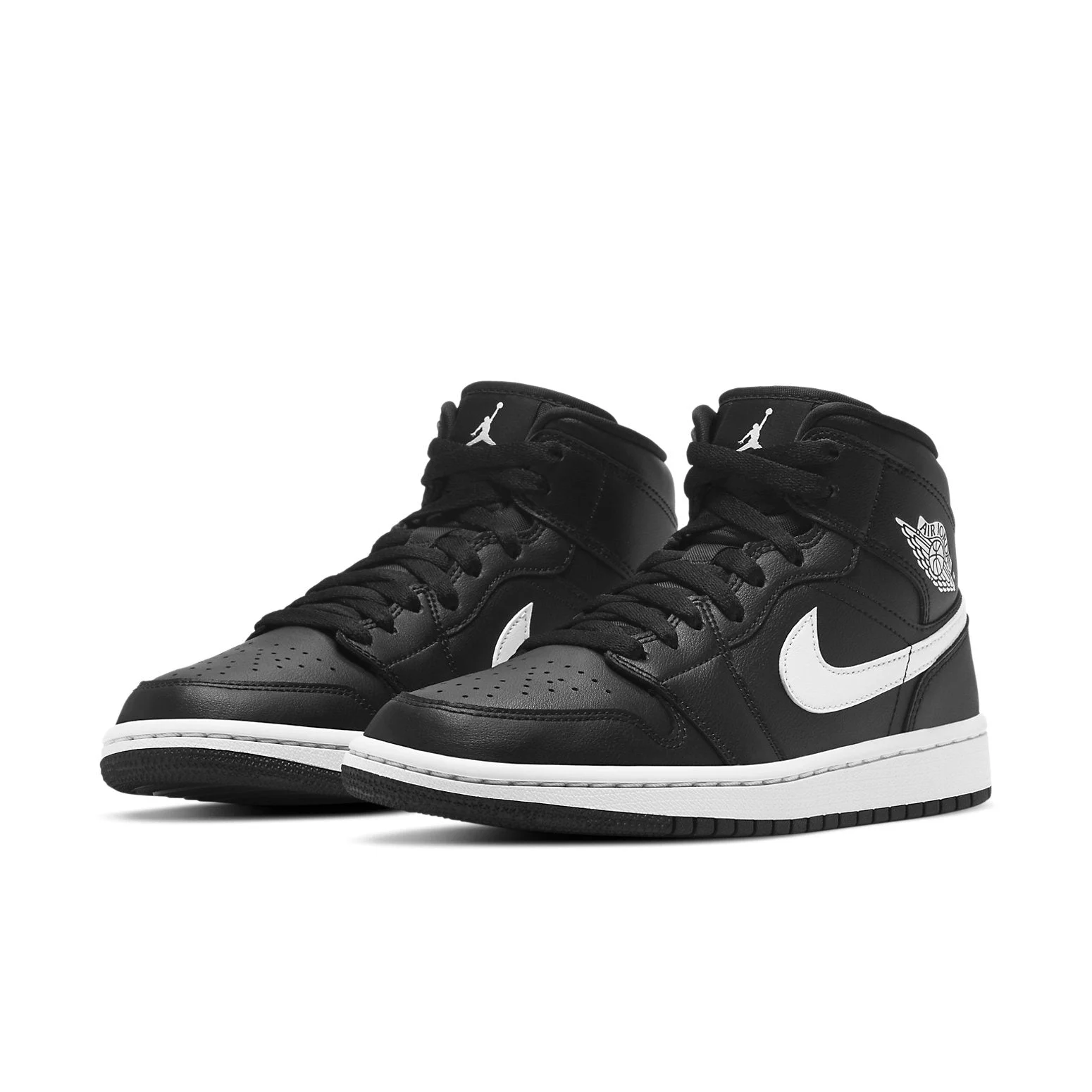 Alternative view of (WMNS) Air Jordan 1 Mid ‘Black White’ BQ6472-011