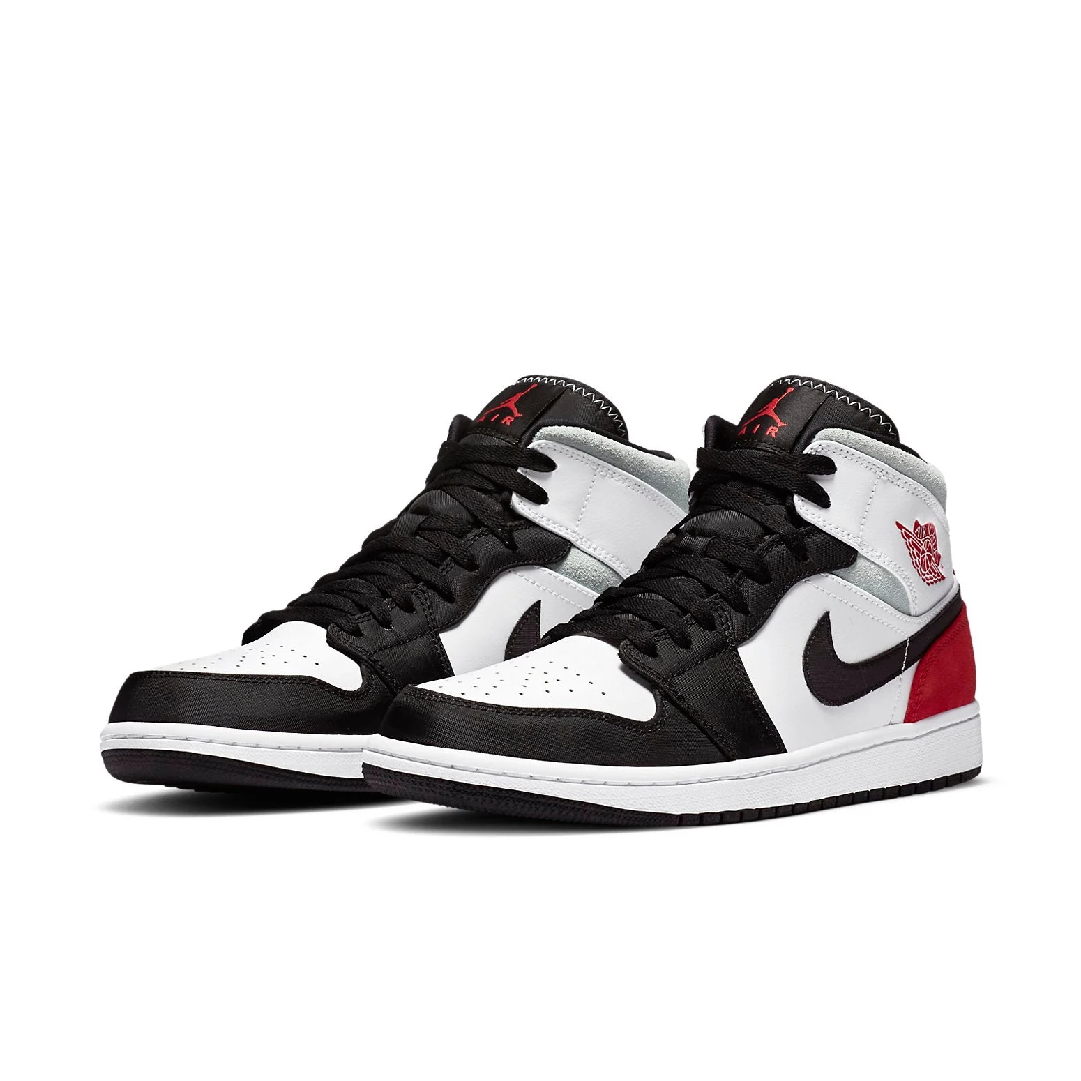 Alternative view of Air Jordan 1 Mid SE ‘Red Black Toe’ 852542-100