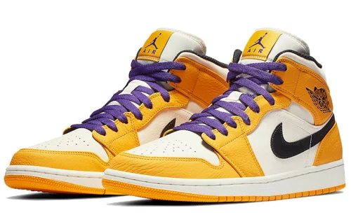 Alternative view of Air Jordan 1 Mid ‘Lakers Gold’ 852542-700
