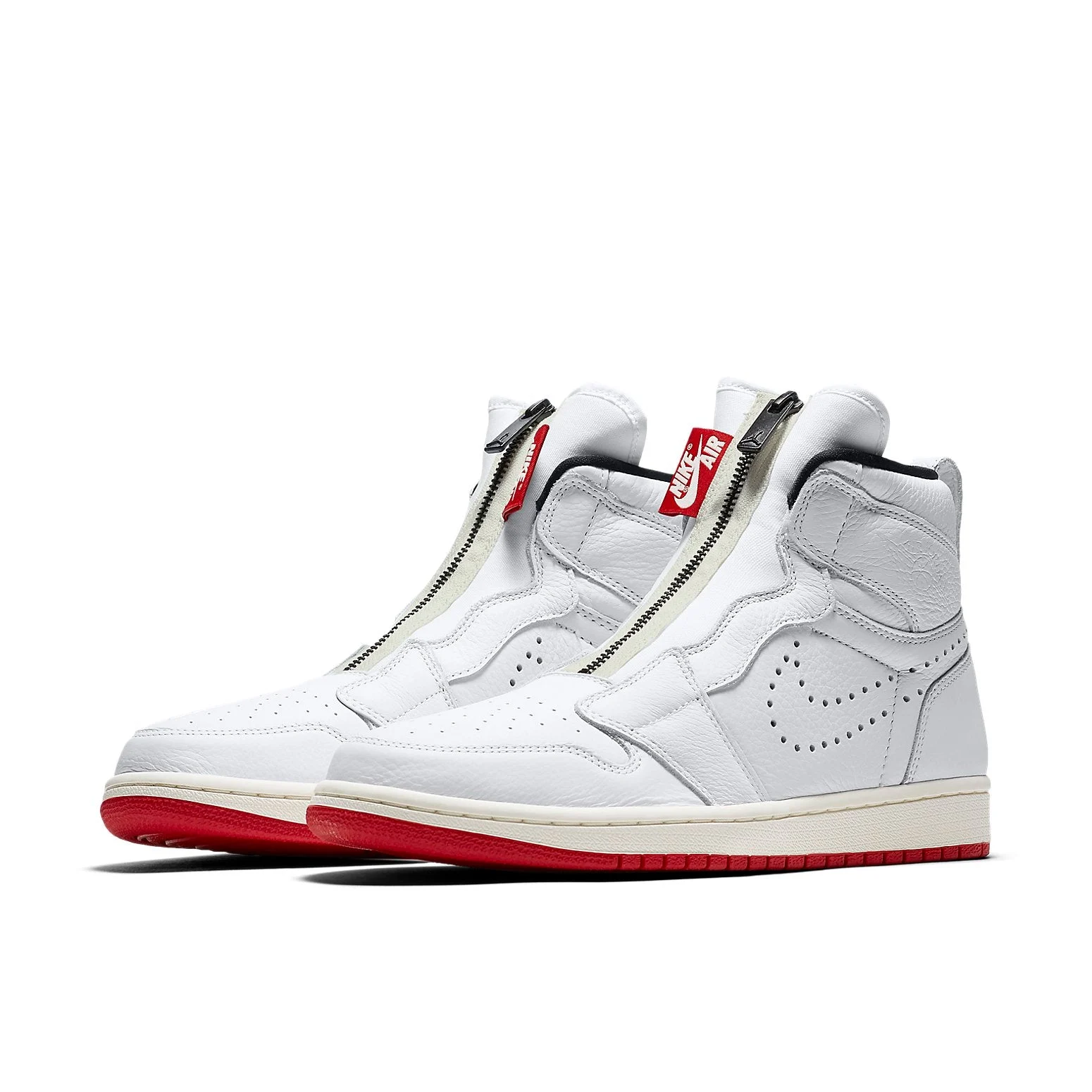 Alternative view of Air Jordan 1 Retro High Zip ‘White University Red’ AR4833-100