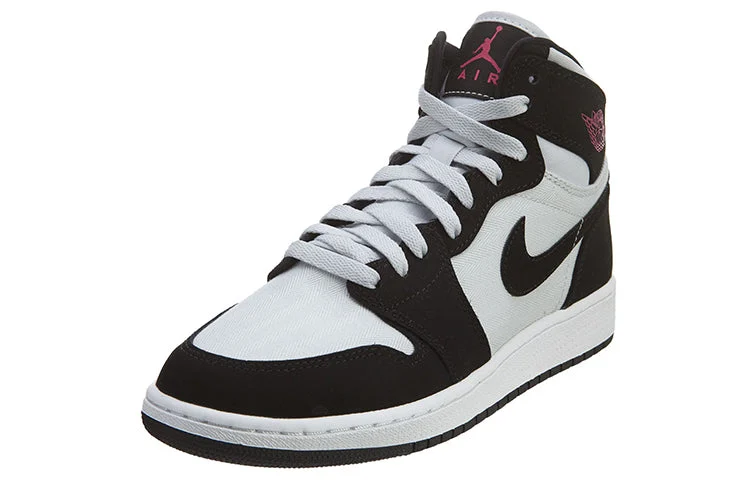 Alternative view of (GS) Air Jordan 1 Retro High ‘Pure Platinum Black Pink’ 332148-015