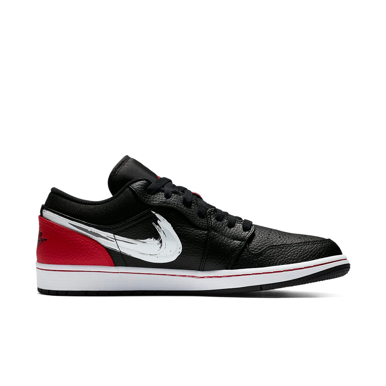 Air Jordan 1 Low ‘Brushstroke Swoosh – Black Red’ DA4659-001