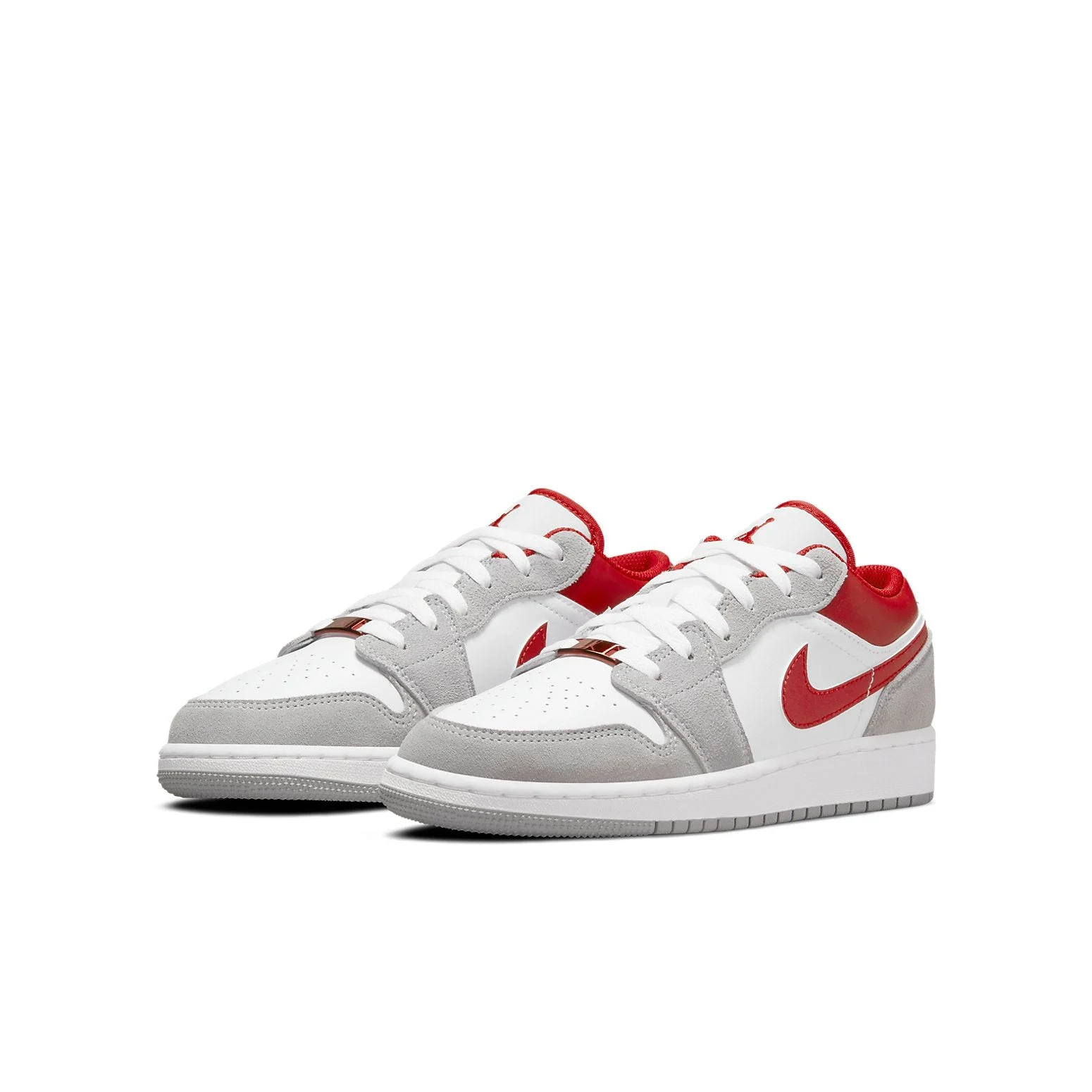 Alternative view of (GS) Air Jordan 1 Low SE ‘Light Smoke Grey Gym Red’ DM0589-016