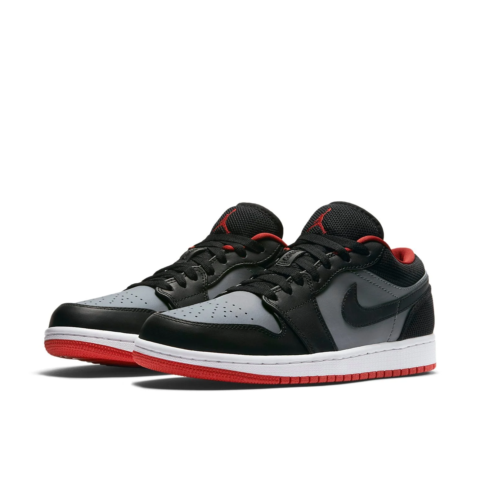 Alternative view of Air Jordan 1 Retro Low ‘Black Red Grey’ 553558-020