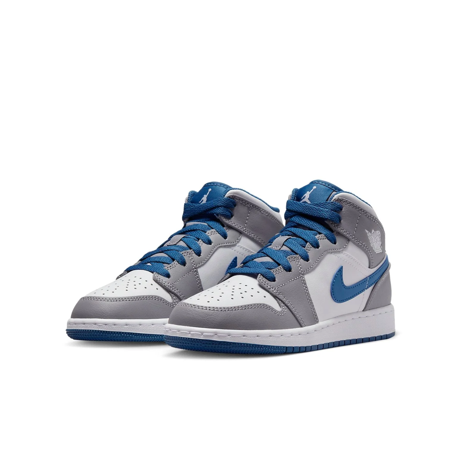 Alternative view of (GS) Air Jordan 1 Mid ‘Cement True Blue’ DQ8423-014