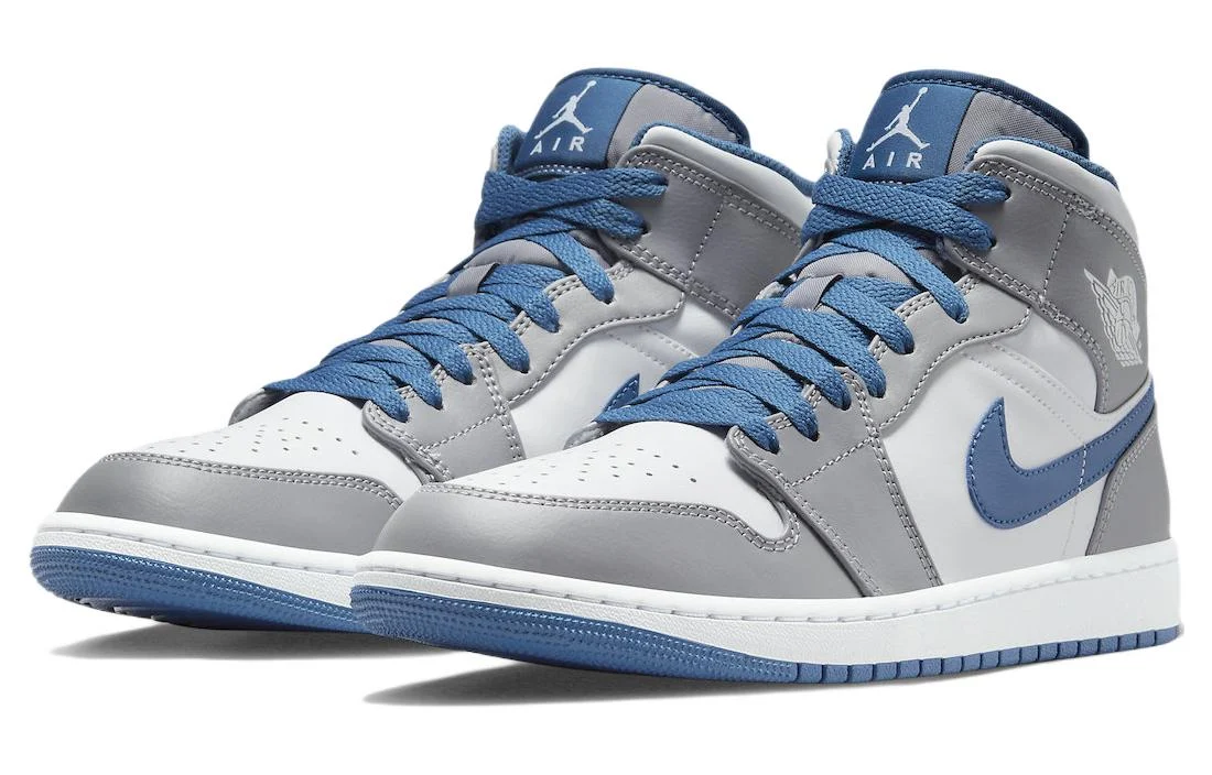 Alternative view of Air Jordan 1 Mid ‘Cement Grey True Blue’ DQ8426-014
