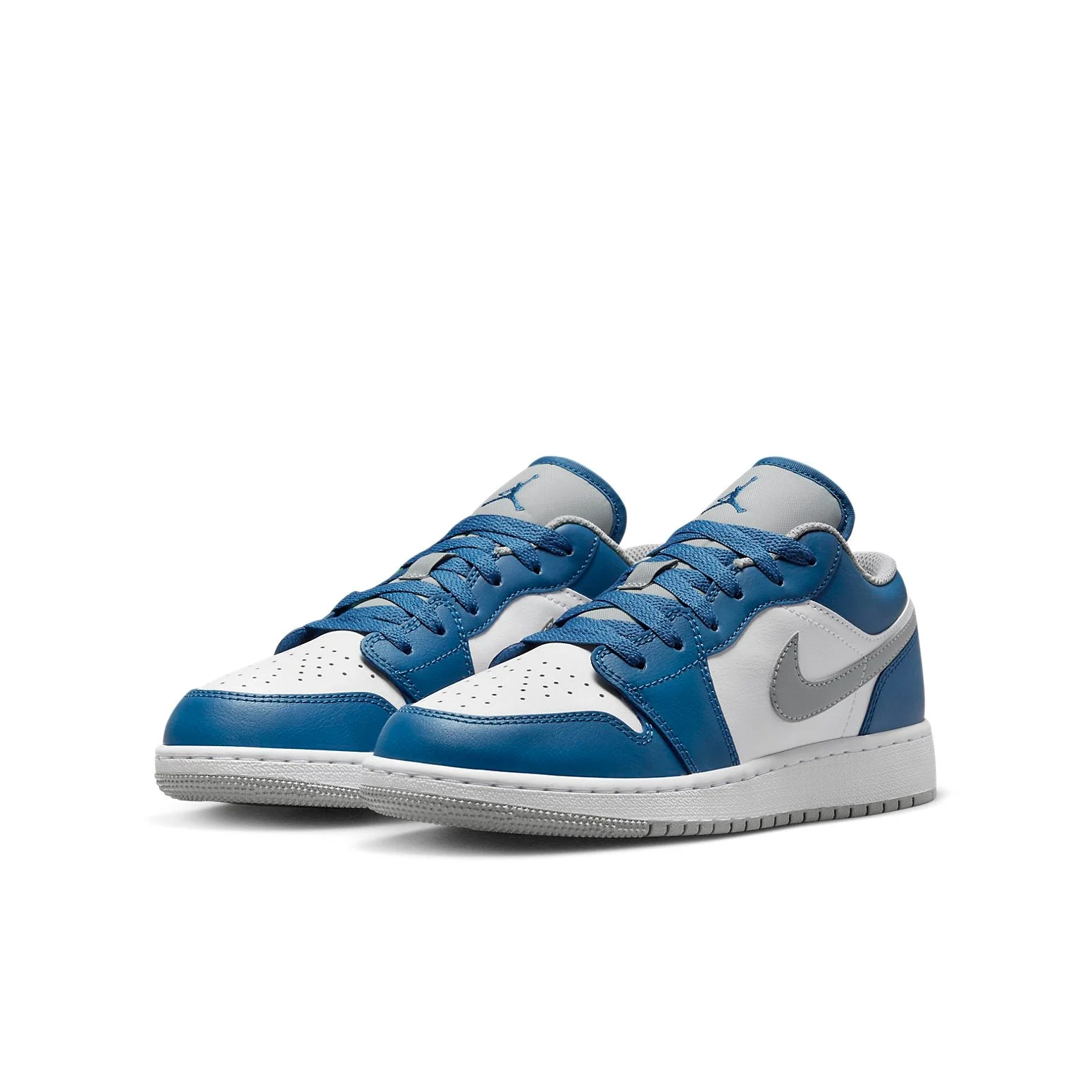 Alternative view of (GS) Air Jordan 1 Low ‘True Blue Cement’ 553560-412