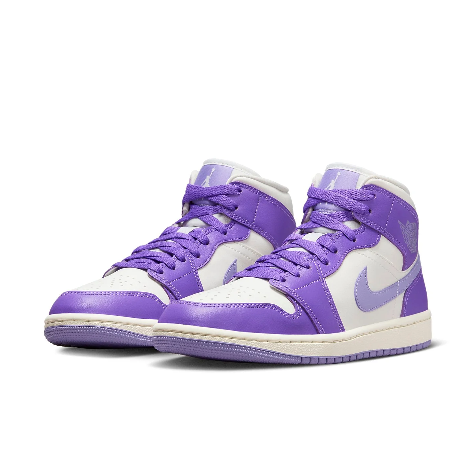 Alternative view of (WMNS) Air Jordan 1 Mid ‘Purple White’ BQ6472-504