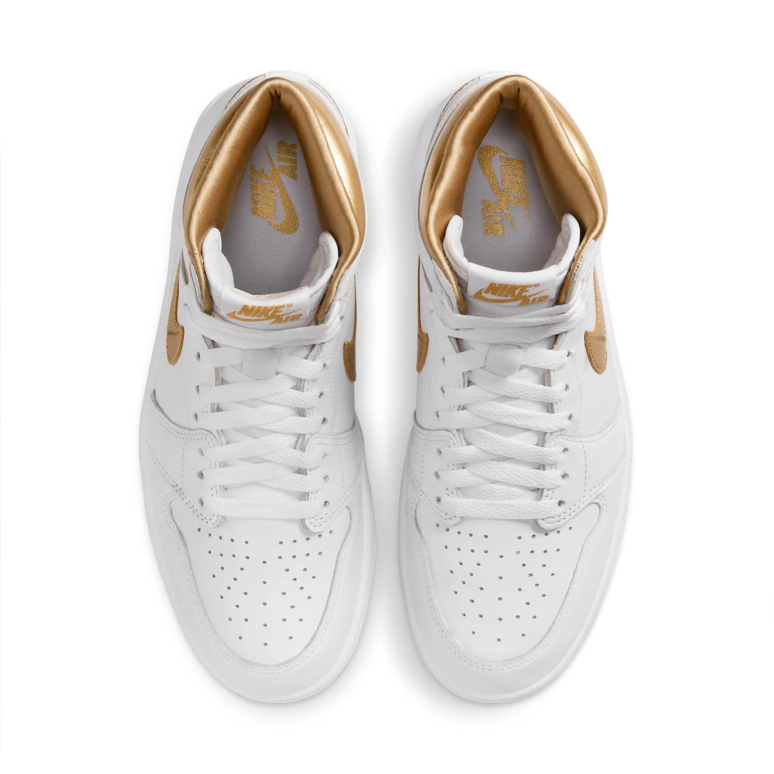 Alternative view of (WMNS) Air Jordan 1 OG ‘White Metallic Gold’ FD2596-107