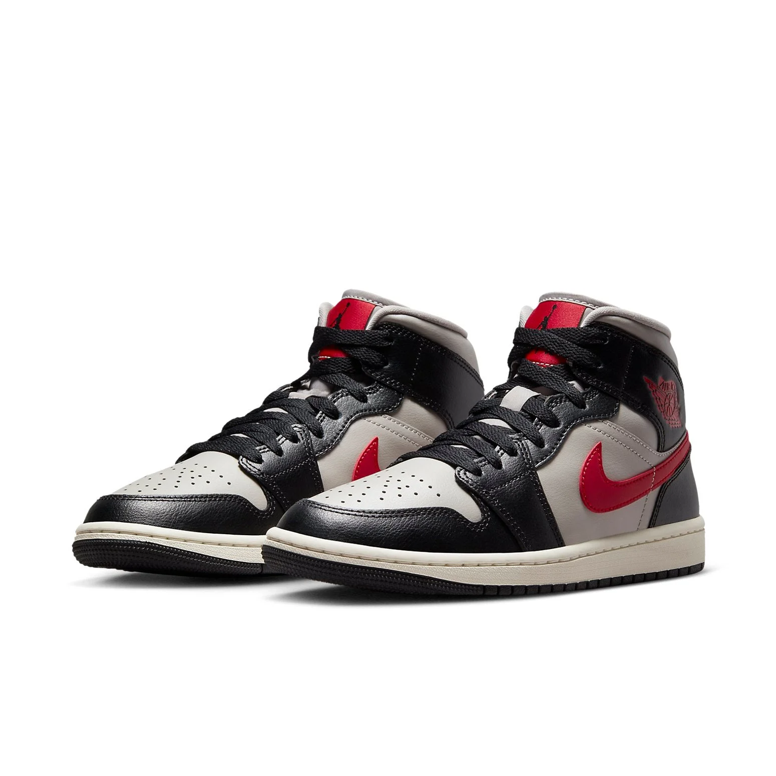 (WMNS) Air Jordan 1 Mid ‘Black Gym Red Grey’ BQ6472-060