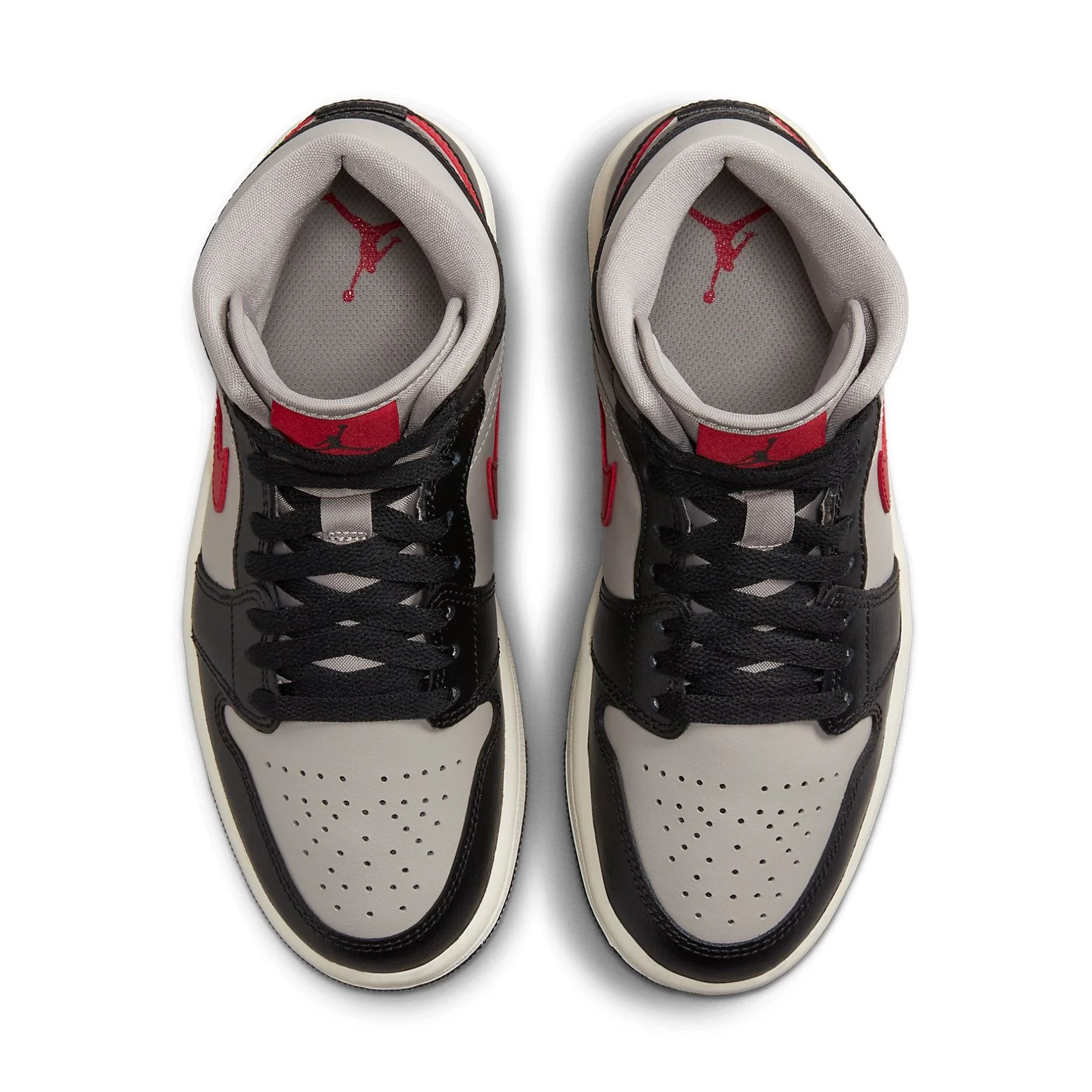 Alternative view of (WMNS) Air Jordan 1 Mid ‘Black Gym Red Grey’ BQ6472-060
