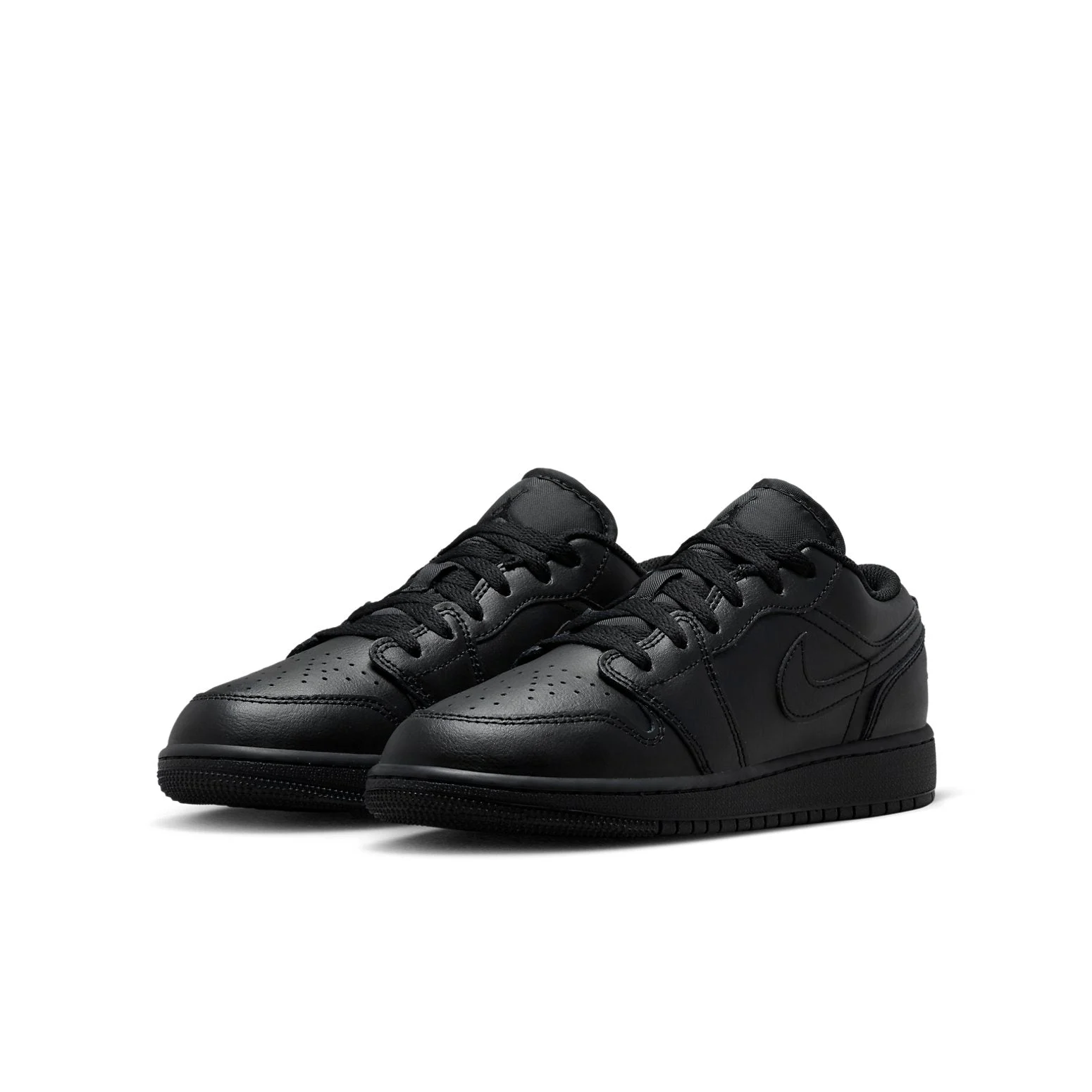 Alternative view of (GS) Air Jordan 1 Low ‘Triple Black’ 553560-093